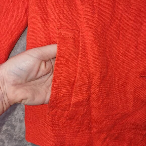 Talbots Women's 8 Vintage Vibrant Orange Old Money Church Popover Classic Jacket - Picture 8 of 10